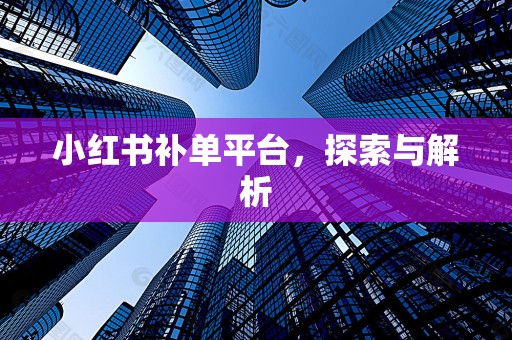 小红书补单平台，探索与解析