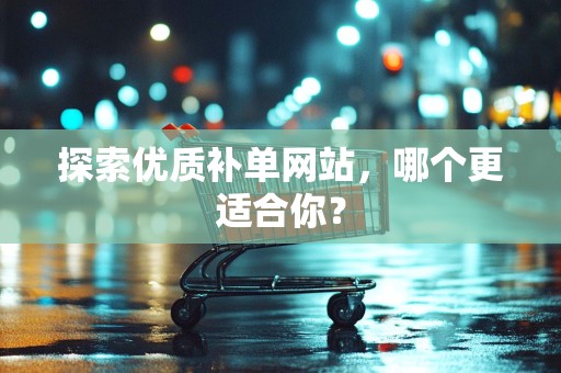 探索优质补单网站，哪个更适合你？