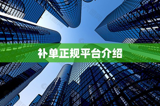 补单正规平台介绍