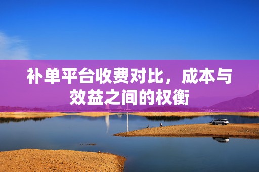 补单平台收费对比，成本与效益之间的权衡