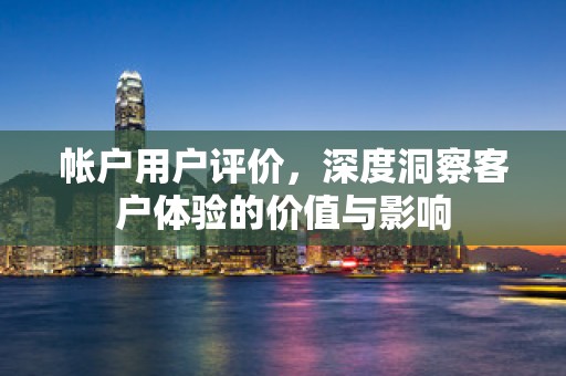 帐户用户评价，深度洞察客户体验的价值与影响