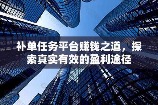 补单任务平台赚钱之道，探索真实有效的盈利途径