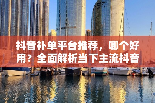 抖音补单平台推荐，哪个好用？全面解析当下主流抖音补单平台