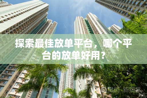 探索最佳放单平台，哪个平台的放单好用？