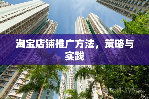 淘宝店铺推广方法，策略与实践