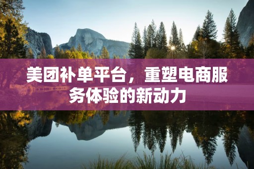 美团补单平台，重塑电商服务体验的新动力