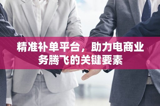 精准补单平台，助力电商业务腾飞的关键要素