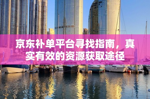 京东补单平台寻找指南，真实有效的资源获取途径