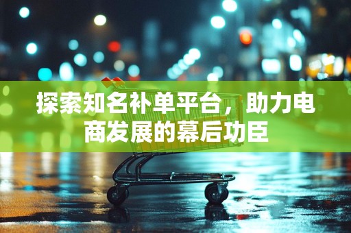 探索知名补单平台，助力电商发展的幕后功臣