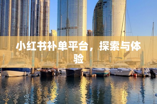 小红书补单平台，探索与体验