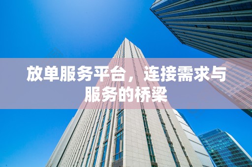 放单服务平台，连接需求与服务的桥梁