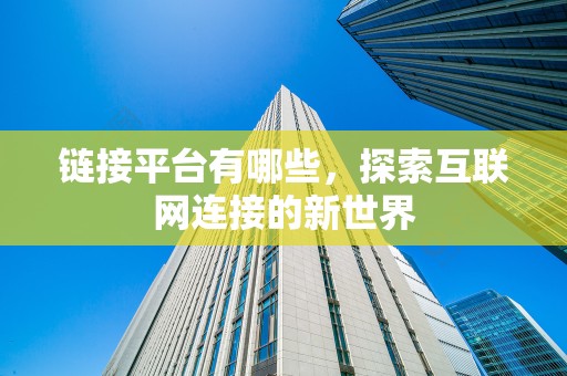 链接平台有哪些，探索互联网连接的新世界