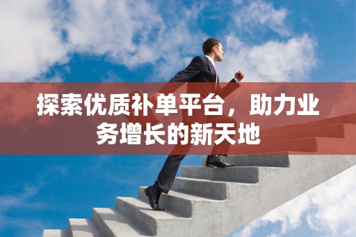 探索优质补单平台，助力业务增长的新天地