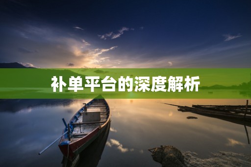 补单平台的深度解析