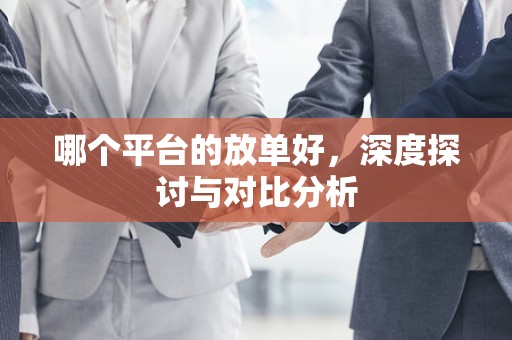 哪个平台的放单好，深度探讨与对比分析