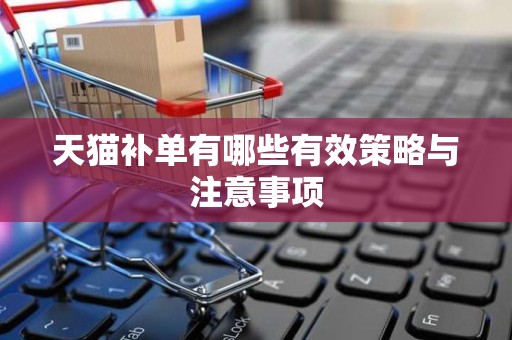 天猫补单有哪些有效策略与注意事项