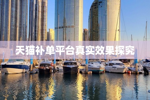 天猫补单平台真实效果探究