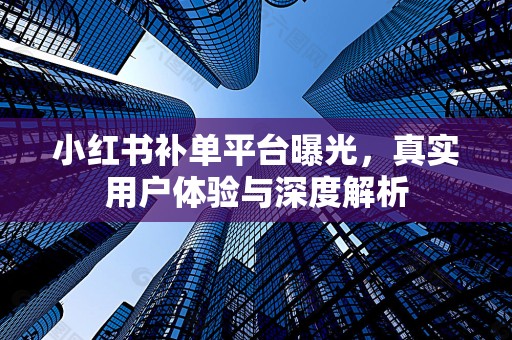 小红书补单平台曝光，真实用户体验与深度解析