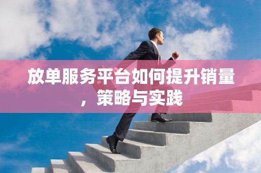 放单服务平台如何提升销量，策略与实践