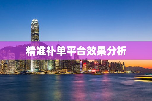 精准补单平台效果分析