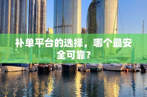 补单平台的选择，哪个最安全可靠？