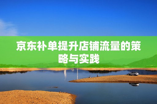 京东补单提升店铺流量的策略与实践
