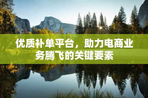 优质补单平台，助力电商业务腾飞的关键要素