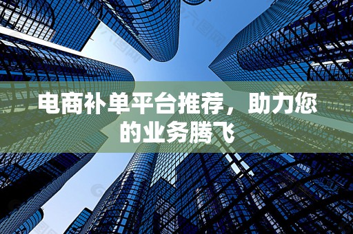 电商补单平台推荐，助力您的业务腾飞