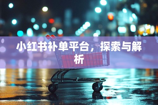 小红书补单平台，探索与解析