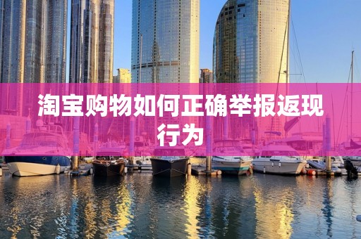 淘宝购物如何正确举报返现行为