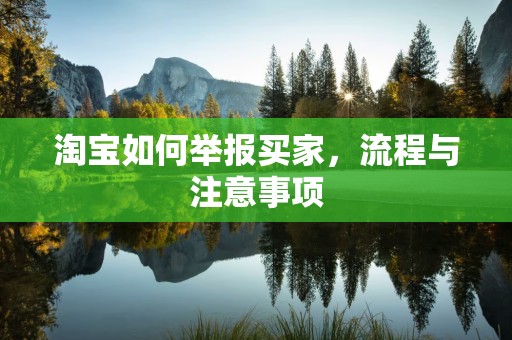 淘宝如何举报买家，流程与注意事项