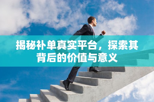 揭秘补单真实平台，探索其背后的价值与意义