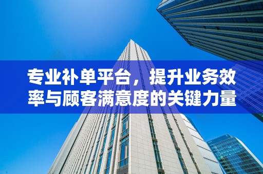 专业补单平台，提升业务效率与顾客满意度的关键力量