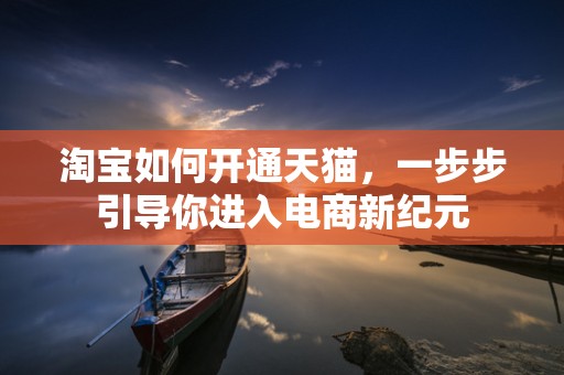 淘宝如何开通天猫，一步步引导你进入电商新纪元