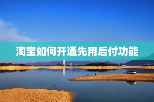 淘宝如何开通先用后付功能
