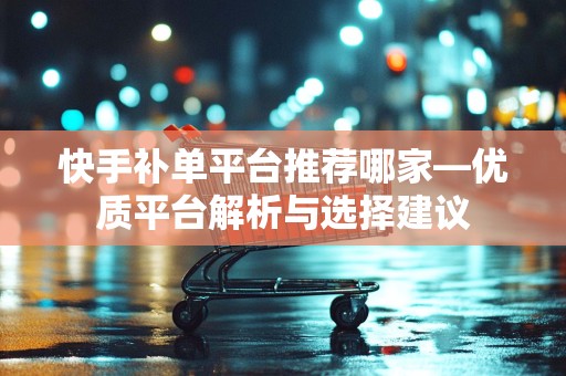 快手补单平台推荐哪家—优质平台解析与选择建议