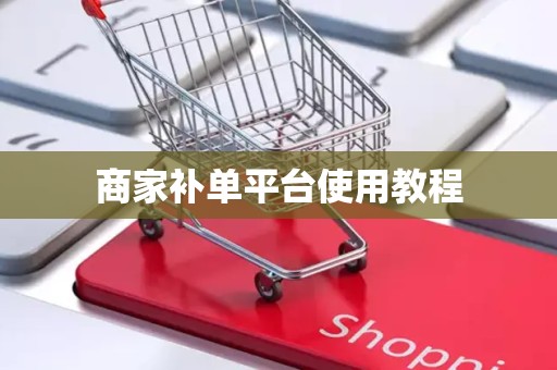 商家补单平台使用教程