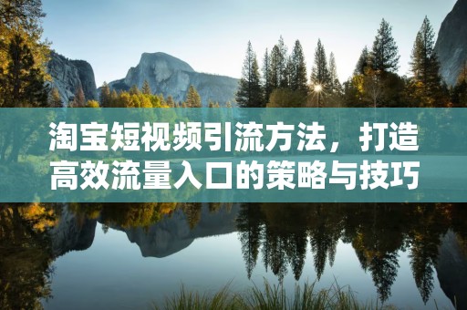 淘宝短视频引流方法，打造高效流量入口的策略与技巧