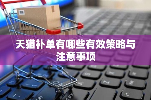 天猫补单有哪些有效策略与注意事项