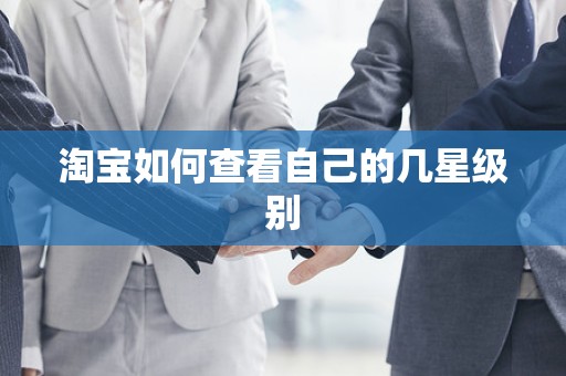 淘宝如何查看自己的几星级别