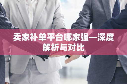 卖家补单平台哪家强—深度解析与对比