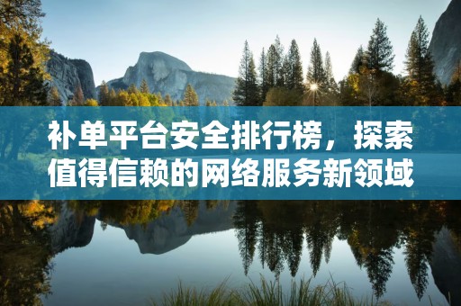 补单平台安全排行榜，探索值得信赖的网络服务新领域