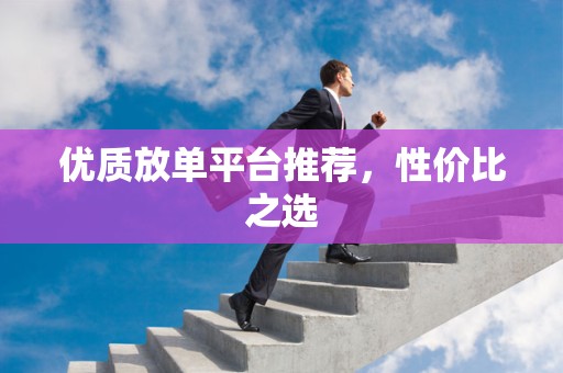 优质放单平台推荐，性价比之选