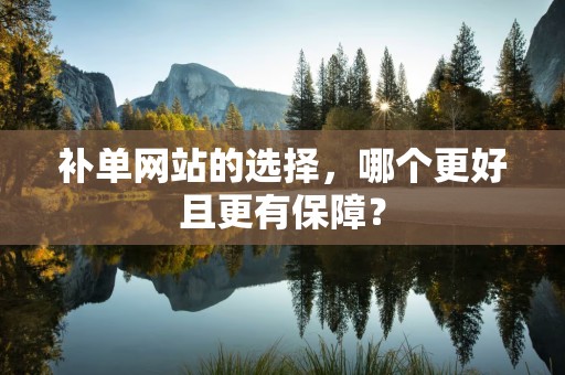 补单网站的选择，哪个更好且更有保障？