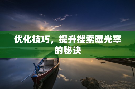 优化技巧，提升搜索曝光率的秘诀