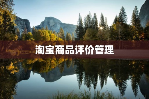 淘宝商品评价管理