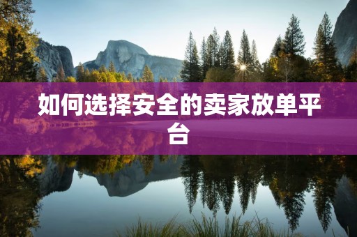 如何选择安全的卖家放单平台