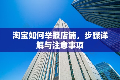 淘宝如何举报店铺，步骤详解与注意事项