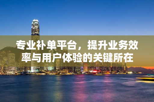 专业补单平台，提升业务效率与用户体验的关键所在