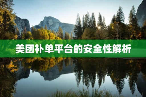 美团补单平台的安全性解析